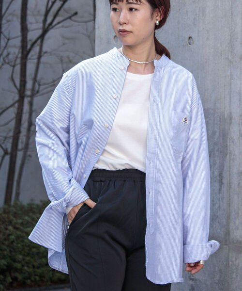 GEVACO(ゲバコ)の「【GEVACO/ゲバコ】バンドカラーOX ロングスリーブシャツ(シャツ/ブラウス・メンズ・ブルー系その他3/オフホワイト/ネイビー・SMALL/MEDIUM/LARGE)」の19枚目の写真