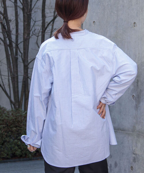 GEVACO(ゲバコ)の「【GEVACO/ゲバコ】バンドカラーOX ロングスリーブシャツ(シャツ/ブラウス・メンズ・ブルー系その他3/オフホワイト/ネイビー・SMALL/MEDIUM/LARGE)」の20枚目の写真