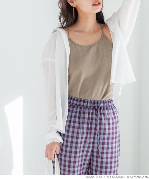 coca（coca）（コカ）の「柔らかタッチギンガムチェックパンツ（その他パンツ・レディース・ブルー・M/L）」の5枚目の写真