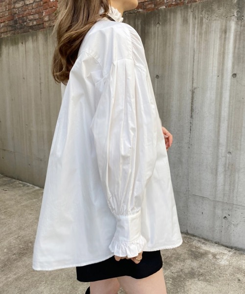 one after another NICE CLAUP(ワンアフターアナザーナイスクラップ)の「ボウタイスタンドカラーチュニック(シャツ/ブラウス・レディース・オフホワイト/ホワイト系その他/ベージュ/ベージュ系その他・FREE)」の7枚目の写真