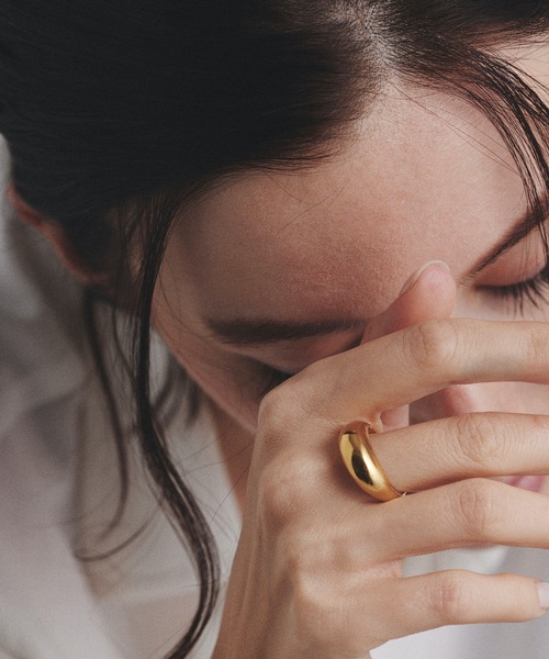 9ban（キューバン）の「【9ban】キューバン/ Dome ring（リング・レディース・シルバー/ゴールド・#9/#11/#13）」の6枚目の写真