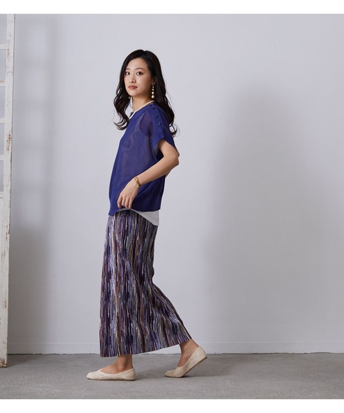 NICOLE white（ニコルホワイト）の「柄プリーツスカート（スカート・レディース・パープル系その他/ホワイト系その他/ブルー系その他・FREE）」の19枚目の写真