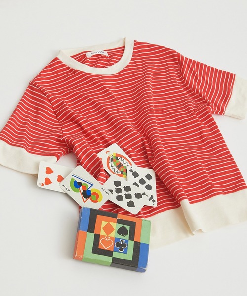 CHILD WOMAN（チャイルドウーマン）の「☆レンシルバイカラー半袖プルオーバー（Tシャツ/カットソー・レディース・ブラック/ネイビー/レッド/ブラック×ホワイト/レッド系その他/ブルー系その他2/レッド系その他2/ブラック系その他/アイボリー/ブラック系その他2/レッド系その他3/ブルー/レッド系その他4/ブラック系その他3・FREE）」の13枚目の写真