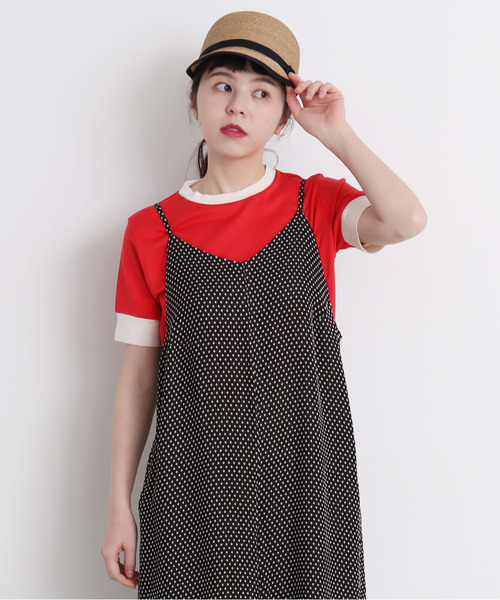 CHILD WOMAN（チャイルドウーマン）の「☆レンシルバイカラー半袖プルオーバー（Tシャツ/カットソー・レディース・ブラック/ネイビー/レッド/ブラック×ホワイト/レッド系その他/ブルー系その他2/レッド系その他2/ブラック系その他/アイボリー/ブラック系その他2/レッド系その他3/ブルー/レッド系その他4/ブラック系その他3・FREE）」の21枚目の写真