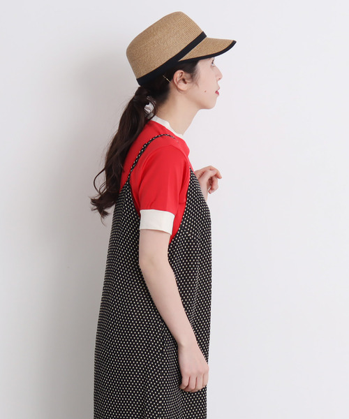 CHILD WOMAN（チャイルドウーマン）の「☆レンシルバイカラー半袖プルオーバー（Tシャツ/カットソー・レディース・ブラック/ネイビー/レッド/ブラック×ホワイト/レッド系その他/ブルー系その他2/レッド系その他2/ブラック系その他/アイボリー/ブラック系その他2/レッド系その他3/ブルー/レッド系その他4/ブラック系その他3・FREE）」の22枚目の写真