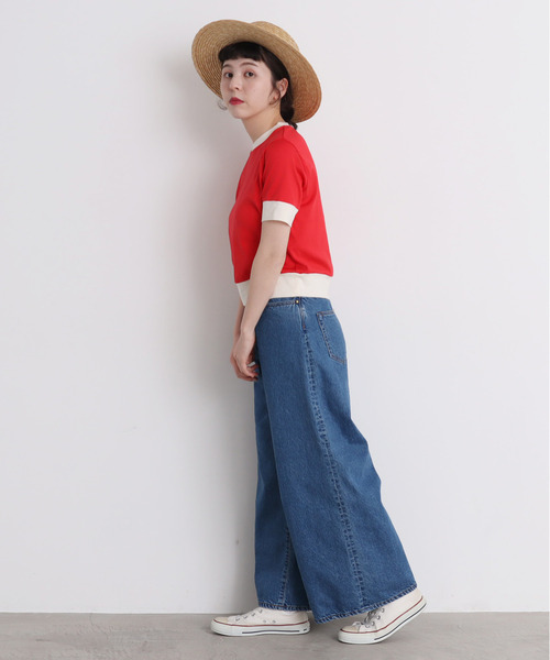 CHILD WOMAN（チャイルドウーマン）の「☆レンシルバイカラー半袖プルオーバー（Tシャツ/カットソー・レディース・ブラック/ネイビー/レッド/ブラック×ホワイト/レッド系その他/ブルー系その他2/レッド系その他2/ブラック系その他/アイボリー/ブラック系その他2/レッド系その他3/ブルー/レッド系その他4/ブラック系その他3・FREE）」の18枚目の写真