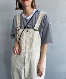 [Americana×JEANS FACTORY/アメリカーナ×ジーンズファクトリー] 別注 ショート丈ワイドシルエット フロッキープリントTシャツ
