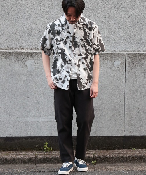 UNION STATION（ユニオンステーション）の「水彩柄総柄プリントオープンカラー半袖シャツ（シャツ/ブラウス・メンズ・ブルー系その他/ブラック系その他/ブラウン系その他・M/LL/L）」の9枚目の写真
