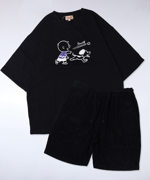 PEANUTS（ピーナッツ）の「【PEANUTS】セットアップ パイルポケットTシャツ / ショートパンツ（ルームウェア/パジャマ・レディース・ブラウン/ブラック/杢グレー/アイボリー/ブラウン系1/ホワイト系1/ブラック系1/グレー系1・MEDIUM/X-LARGE/LARGE）」の5枚目の写真