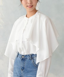 sango | スパンブロードケープ付きスタンドブラウス(シャツ/ブラウス)