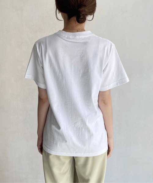 CAPRICIEUX LE'MAGE（カプリシューレマージュ）の「＜新色追加 / ネイビー・ピンク＞liberte' Tシャツ（Tシャツ/カットソー・レディース・チャコールグレー/グリーン/オレンジ/ネイビー/ピンク・FREE）」の6枚目の写真