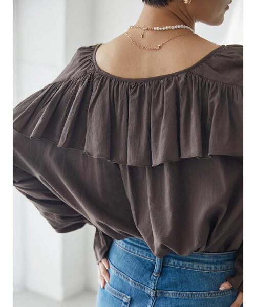 AMERICAN HOLIC(アメリカンホリック)の「キャンディースリーブフリルブラウス(シャツ/ブラウス・レディース・ブラウン/オフホワイト・M/L)」の10枚目の写真