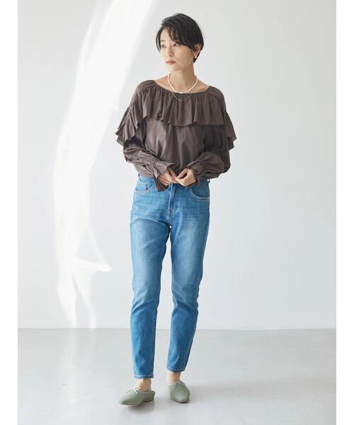 AMERICAN HOLIC(アメリカンホリック)の「キャンディースリーブフリルブラウス(シャツ/ブラウス・レディース・ブラウン/オフホワイト・M/L)」の12枚目の写真