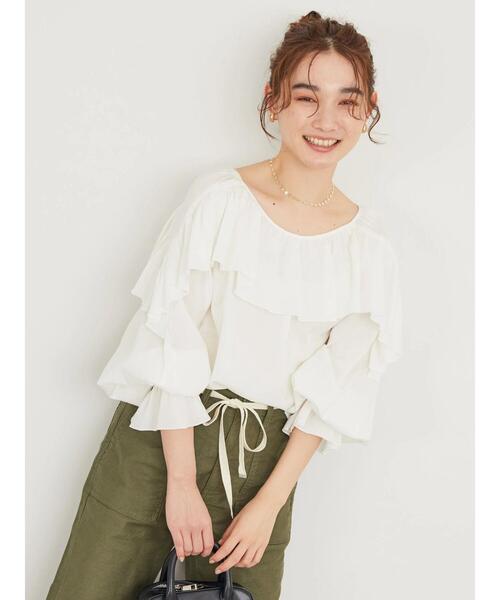 AMERICAN HOLIC(アメリカンホリック)の「キャンディースリーブフリルブラウス(シャツ/ブラウス・レディース・ブラウン/オフホワイト・M/L)」の17枚目の写真