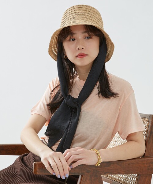 Firsthand（ファーストハンド）の「La Maison de Lyllis/ラ メゾン ド リリス CLOCHE SCARF / クロッシェハット（ハット・レディース・ブラック/ナチュラル・ONE SIZE）」の3枚目の写真
