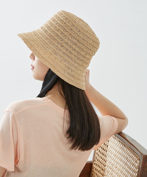 Firsthand（ファーストハンド）の「La Maison de Lyllis/ラ メゾン ド リリス CLOCHE SCARF / クロッシェハット（ハット・レディース・ブラック/ナチュラル・ONE SIZE）」の4枚目の写真