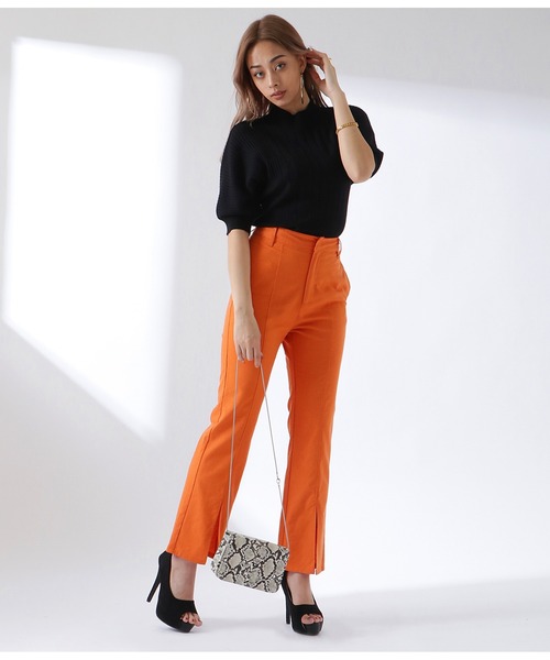 LATINA（ラティーナ）の「ショート丈ランダムリブドルマンスリーブトップスセーター（Tシャツ/カットソー・レディース・グリーン/ブラック/ベージュ・FREE）」の12枚目の写真