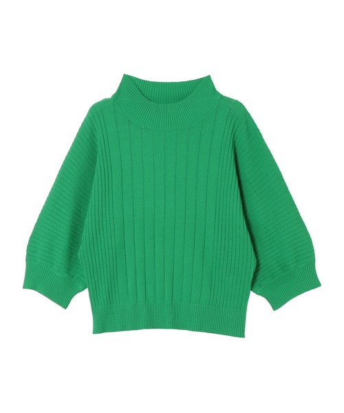 LATINA（ラティーナ）の「ショート丈ランダムリブドルマンスリーブトップスセーター（Tシャツ/カットソー・レディース・グリーン/ブラック/ベージュ・FREE）」の4枚目の写真