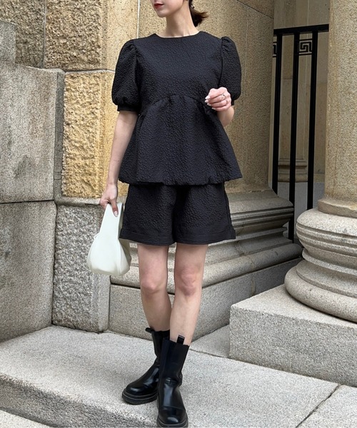 AMELY(エミリー)の「バッグリボンセットアップ(セットアップ・レディース・ホワイト/ネイビー/ブラック・M/L)」の13枚目の写真