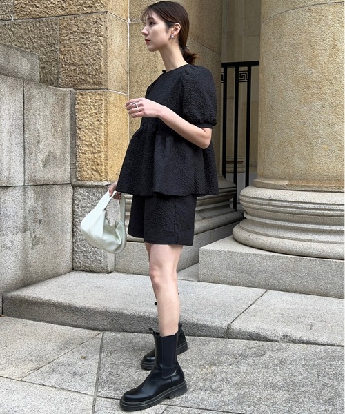 AMELY(エミリー)の「バッグリボンセットアップ(セットアップ・レディース・ホワイト/ネイビー/ブラック・M/L)」の17枚目の写真