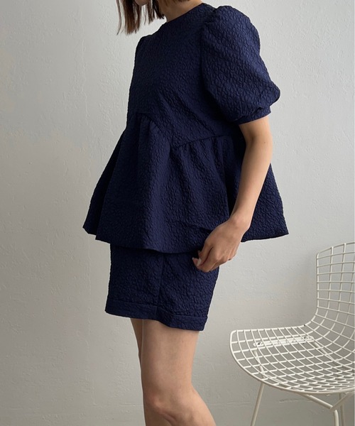 AMELY(エミリー)の「バッグリボンセットアップ(セットアップ・レディース・ホワイト/ネイビー/ブラック・M/L)」の7枚目の写真