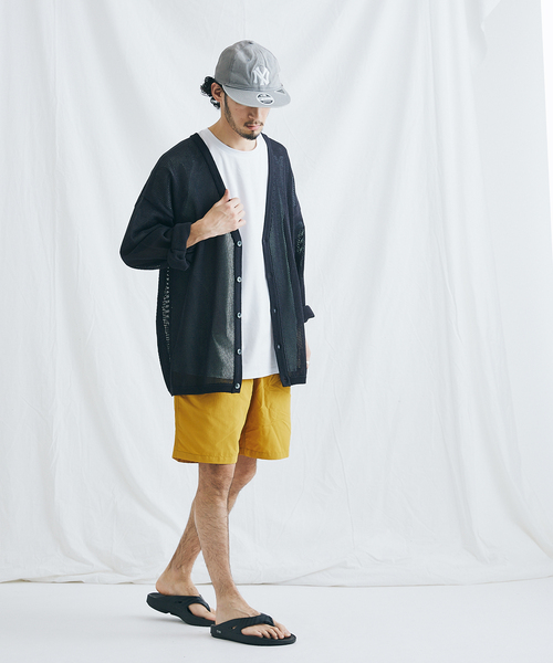 JOURNAL STANDARD（ジャーナルスタンダード）の「オープンワーク ニットカーディガン（カーディガン/ボレロ・メンズ・クリアブラック/ベージュ/グリーン/ネイビー・SMALL/MEDIUM/LARGE）」の6枚目の写真