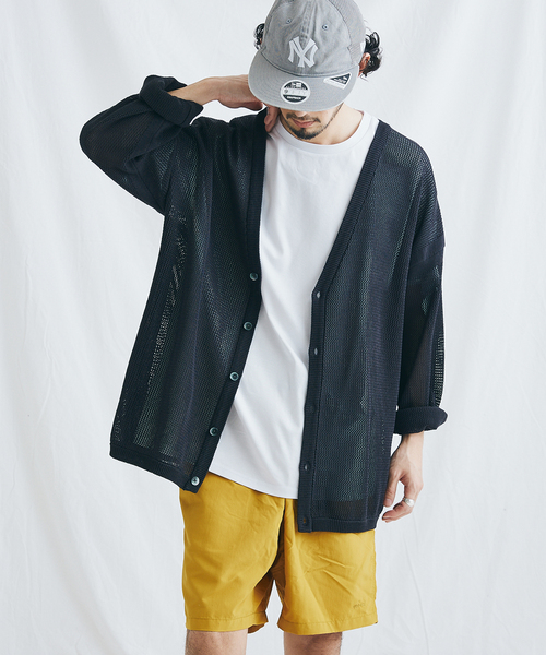 JOURNAL STANDARD（ジャーナルスタンダード）の「オープンワーク ニットカーディガン（カーディガン/ボレロ・メンズ・クリアブラック/ベージュ/グリーン/ネイビー・SMALL/MEDIUM/LARGE）」の10枚目の写真
