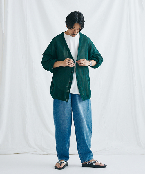 JOURNAL STANDARD（ジャーナルスタンダード）の「オープンワーク ニットカーディガン（カーディガン/ボレロ・メンズ・クリアブラック/ベージュ/グリーン/ネイビー・SMALL/MEDIUM/LARGE）」の19枚目の写真