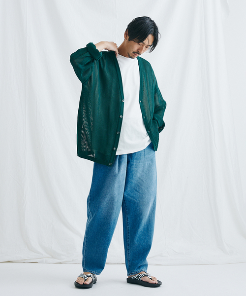 JOURNAL STANDARD（ジャーナルスタンダード）の「オープンワーク ニットカーディガン（カーディガン/ボレロ・メンズ・クリアブラック/ベージュ/グリーン/ネイビー・SMALL/MEDIUM/LARGE）」の20枚目の写真