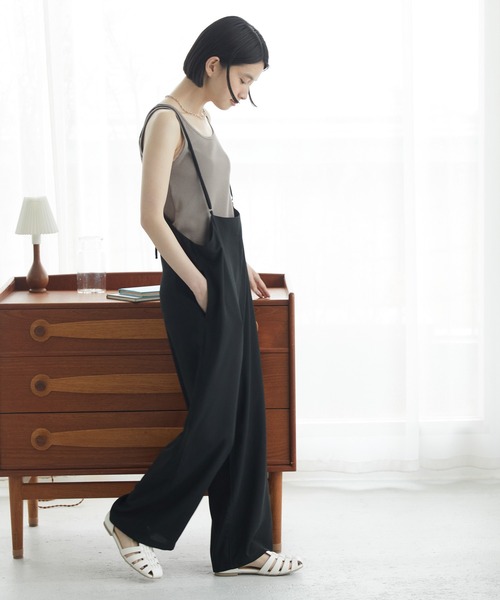 AMERICAN HOLIC（アメリカンホリック）の「バックリボンキャミサロペット（サロペット/オーバーオール・レディース・ブラック/ドット・M/L）」の2枚目の写真