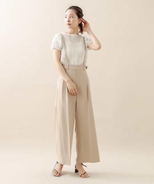 mystic（ミスティック）の「[mline] シャーリングミニTシャツ（Tシャツ/カットソー・レディース・オフホワイト/ブラック/ブラック系その他/グリーン・FREE）」の8枚目の写真