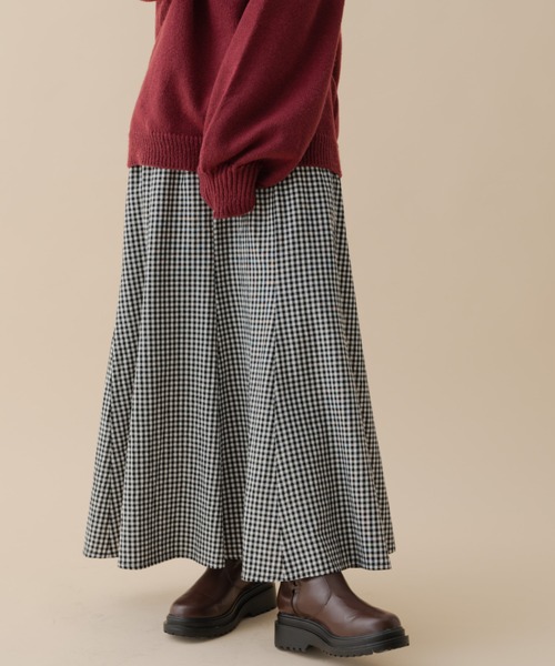 MERLOT(メルロー)の「ギンガムマーメイドスカート(スカート・レディース・グリーン/オレンジ/ブラック・FREE)」の2枚目の写真