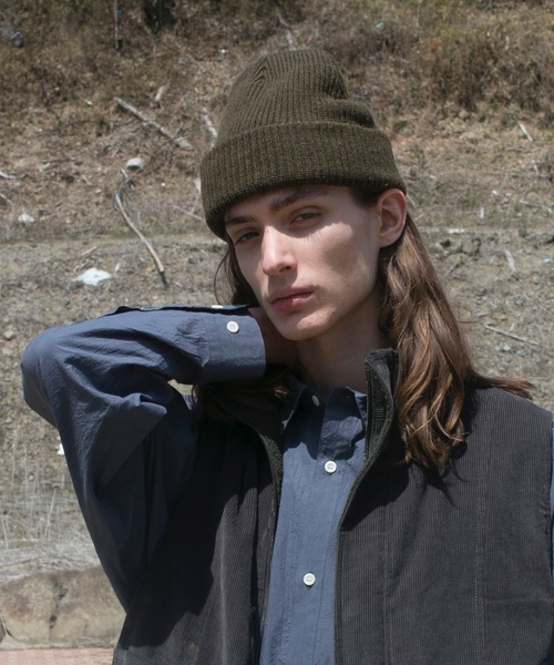 wonderland(ワンダーランド)の「Slub knit cap(ニットキャップ/ビーニー・メンズ・オレンジ/オリーブ・ONESIZE)」の1枚目の写真