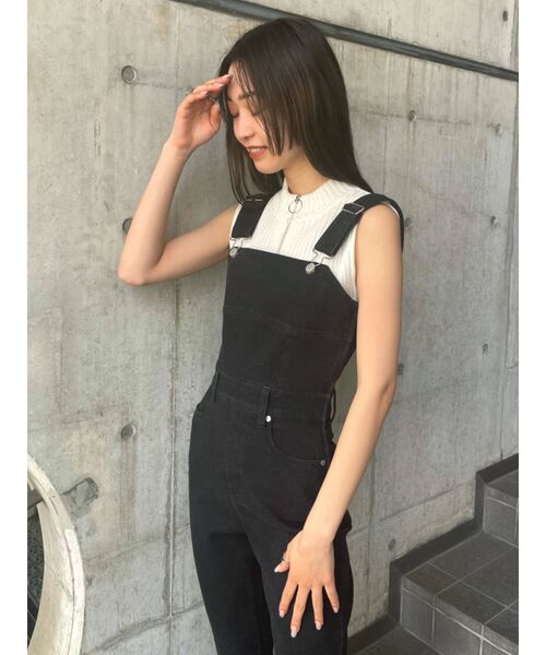 EMODA ブラック フレアサロペット EMODA ブラックフレアサロペット - メルカリ
