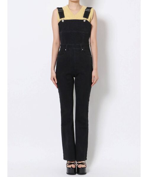 EMODA(エモダ)の「フレアデニムサロペット(サロペット/オーバーオール・レディース・インディゴブルー/ブラック・SMALL/MEDIUM)」の8枚目の写真