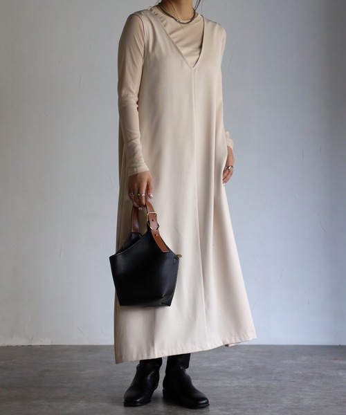 sakishimatokyo（サキシマトーキョー）の「２WAYフレアワンピース（ワンピース・レディース・ブラック/グレイッシュブルー/ホワイト系/ダークブラウン/ホワイト・FREE/S）」の10枚目の写真