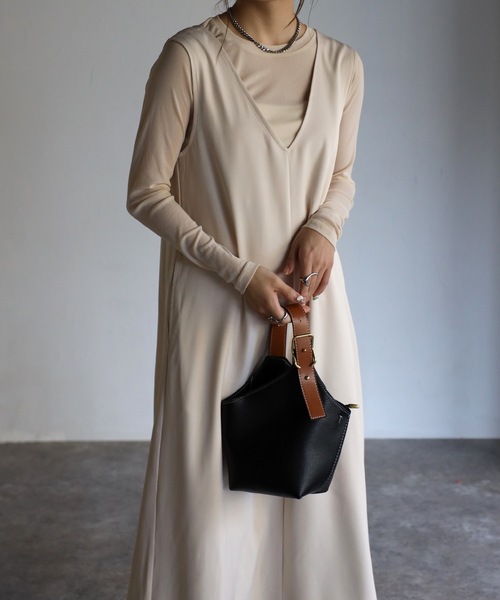 sakishimatokyo（サキシマトーキョー）の「２WAYフレアワンピース（ワンピース・レディース・ブラック/グレイッシュブルー/ホワイト系/ダークブラウン/ホワイト・FREE/S）」の9枚目の写真