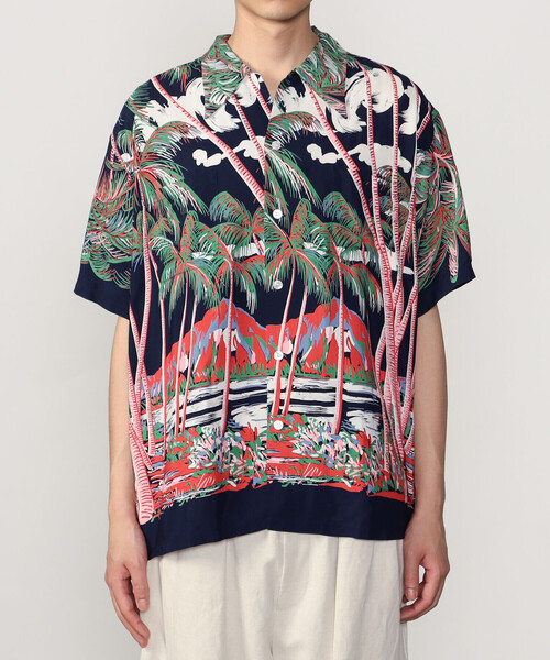 DUKE KAHANAMOKU（デューク カハナモク）の「DUKE KAHANAMOKU | ハワイアンシャツ ココナッツパーム＆ダイヤモンドヘッド MEN（シャツ/ブラウス・メンズ・ブルー系その他5・X-LARGE/LARGE）」の15枚目の写真