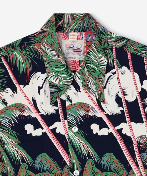 DUKE KAHANAMOKU（デューク カハナモク）の「DUKE KAHANAMOKU | ハワイアンシャツ ココナッツパーム＆ダイヤモンドヘッド MEN（シャツ/ブラウス・メンズ・ブルー系その他5・X-LARGE/LARGE）」の7枚目の写真