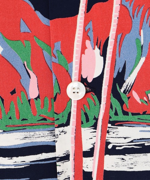 DUKE KAHANAMOKU（デューク カハナモク）の「DUKE KAHANAMOKU | ハワイアンシャツ ココナッツパーム＆ダイヤモンドヘッド MEN（シャツ/ブラウス・メンズ・ブルー系その他5・X-LARGE/LARGE）」の4枚目の写真