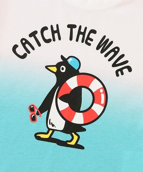 kladskap（クレードスコープ）の「ペンギン/サメ段染め風半袖Tシャツ（Tシャツ/カットソー・キッズ・エメラルド/ターコイズブルー・120cm/90cm/100cm/110cm/130cm）」の8枚目の写真