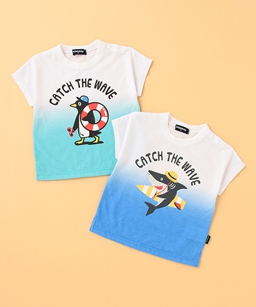 kladskap（クレードスコープ）の「ペンギン/サメ段染め風半袖Tシャツ（Tシャツ/カットソー・キッズ・エメラルド/ターコイズブルー・120cm/90cm/100cm/110cm/130cm）」の10枚目の写真