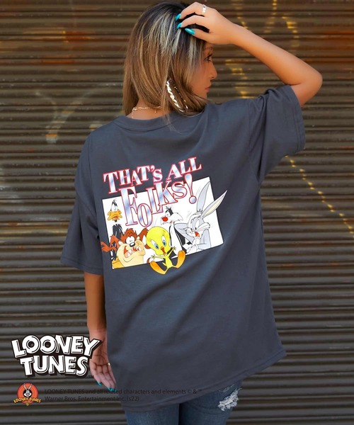 babyShoop（ベイビーシュープ）の「LOONEY TUNES 半袖TOPS【BP】（Tシャツ/カットソー・レディース・ベージュ/ホワイト/グレー・FREE）」の2枚目の写真