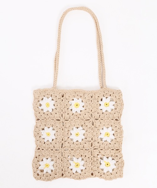 WC(ダブル シー)の「フラワーニットミニトート(トートバッグ・レディース・アイボリー・FREE)」の9枚目の写真