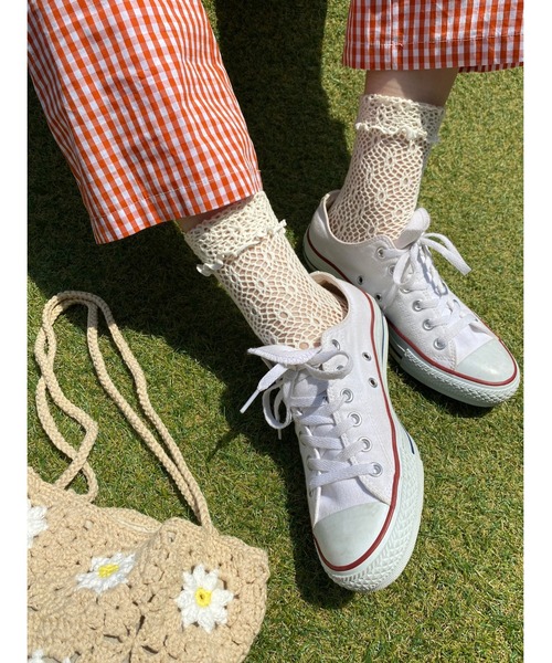 WC(ダブル シー)の「フラワーニットミニトート(トートバッグ・レディース・アイボリー・FREE)」の5枚目の写真