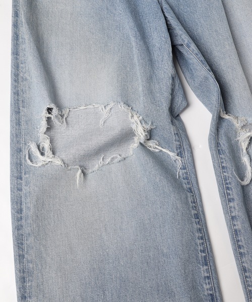 Jieda（ジエダ）の「DAMAGE ONE TUCK WIDE STRAIGHT DENIM（デニムパンツ・メンズ・インディゴブルー/ブラック・2/1）」の3枚目の写真