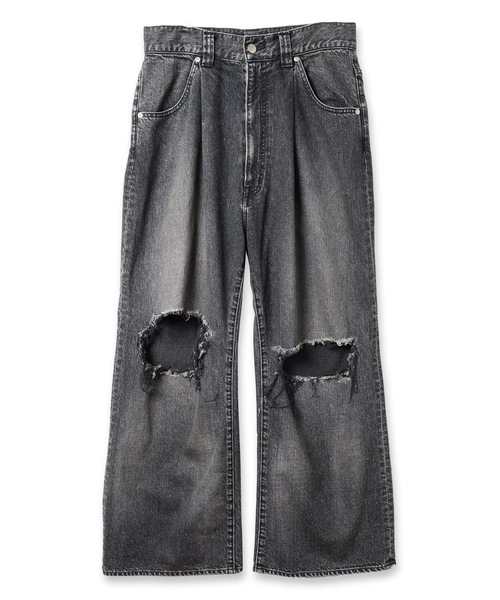 Jieda（ジエダ）の「DAMAGE ONE TUCK WIDE STRAIGHT DENIM（デニムパンツ・メンズ・インディゴブルー/ブラック・2/1）」の18枚目の写真