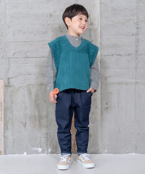 RAGMART（ラグマート）の「サイドオープンベスト（ベスト・キッズ・グリーン/ピンク/ブラック/キャメル・110cm/120cm/130cm/100cm）」の10枚目の写真