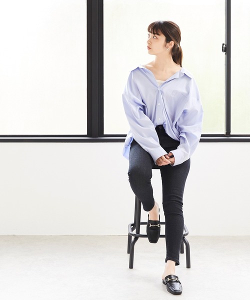 menue（メヌエ）の「ビット付きスクエアトゥローファーミュール（ローファー・レディース・ブラック系その他/アイボリー/キャメル/ブラック/グレイッシュベージュ/ダークブラウン・M/XS/3L/L/S/LL）」の7枚目の写真