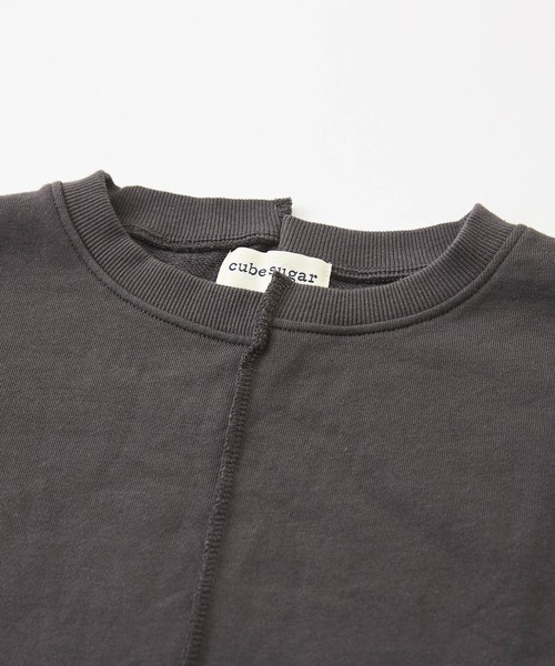 CUBE SUGAR（キューブシュガー）の「WEB限定無地スウェットレイヤード風長袖チュニック（チュニック・レディース・サックスブルー/ナチュラル/チャコールグレー/ピンク・M）」の18枚目の写真